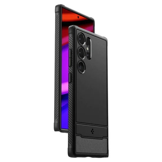 Калъф за Samsung Galaxy S24 Ultra - Spigen - Rugged Armor - Черен