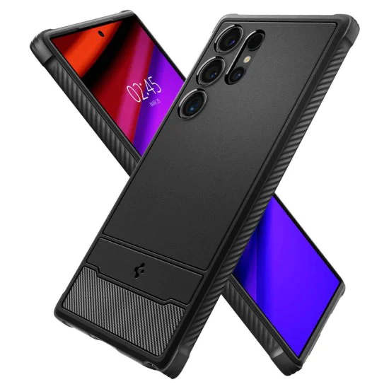 Калъф за Samsung Galaxy S24 Ultra - Spigen - Rugged Armor - Черен