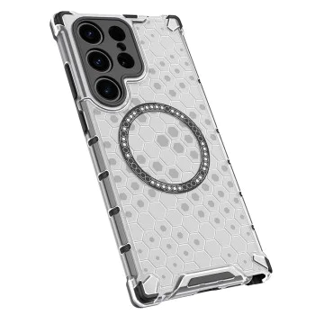 Калъф за Samsung Galaxy S24 Ultra - Techsuit - HoneyComb Shield MagSafe - Бял