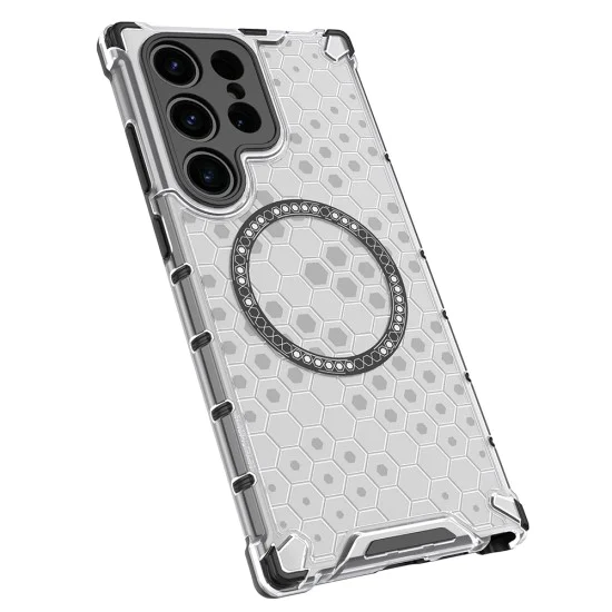 Калъф за Samsung Galaxy S24 Ultra - Techsuit - HoneyComb Shield MagSafe - Бял