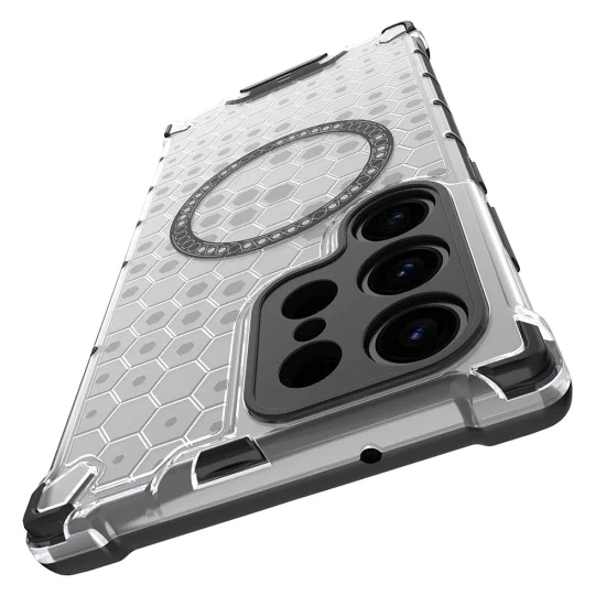 Калъф за Samsung Galaxy S24 Ultra - Techsuit - HoneyComb Shield MagSafe - Бял