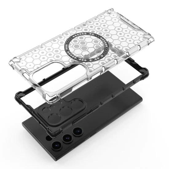 Калъф за Samsung Galaxy S24 Ultra - Techsuit - HoneyComb Shield MagSafe - Черен