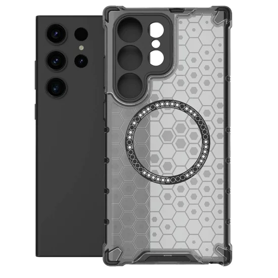 Калъф за Samsung Galaxy S24 Ultra - Techsuit - HoneyComb Shield MagSafe - Черен