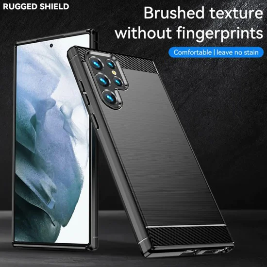 Калъф за Samsung Galaxy S24 Ultra - Techsuit - Карбонов силикон - Син