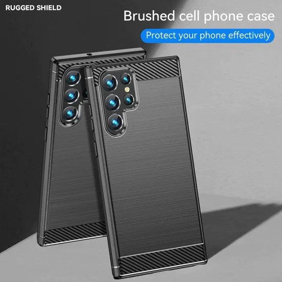 Калъф за Samsung Galaxy S24 Ultra - Techsuit - Карбонов силикон - Син