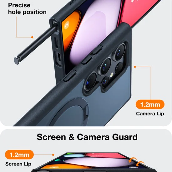 Калъф за Samsung Galaxy S24 Ultra - Torras Ostand Spin Series - черен