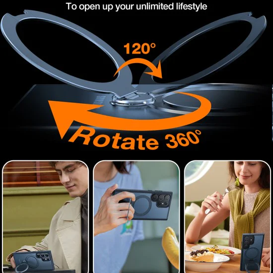 Калъф за Samsung Galaxy S24 Ultra - Torras Ostand Spin Series - черен