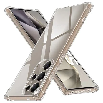 Калъф за Samsung Galaxy S24 Ultra - Удароустойчив Прозрачен Силиконов - Прозрачен