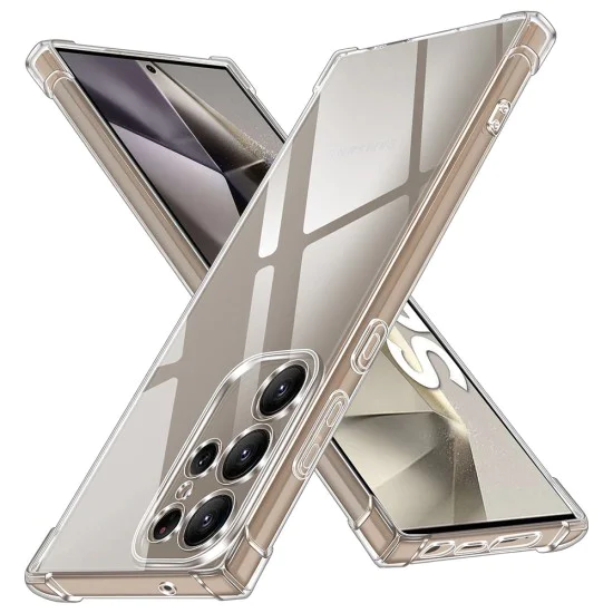 Калъф за Samsung Galaxy S24 Ultra - Удароустойчив Прозрачен Силиконов - Прозрачен