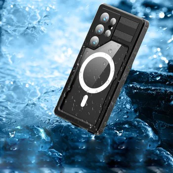 Калъф Samsung Galaxy S24 Ultra - водоустойчив корпус ShellBox IP68 - черен