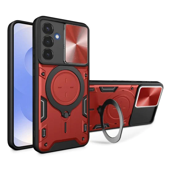 Калъф за Samsung Galaxy S25 - CamGuard Pro - Червен