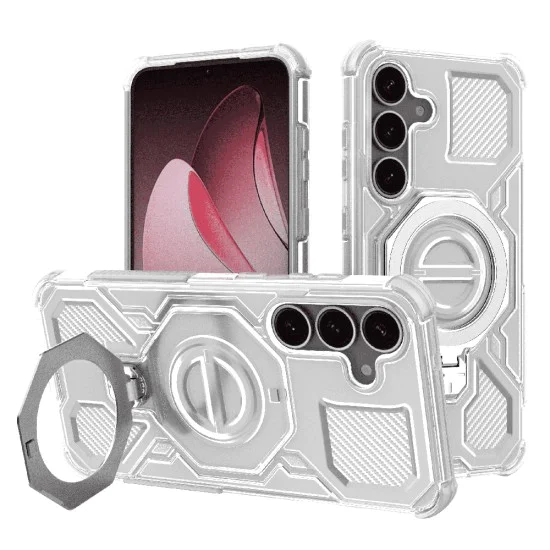 Калъф за Samsung Galaxy S25 - Carbon Shield PRO - Бял Прозрачен