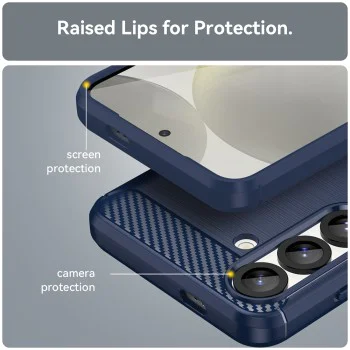 Калъф за Samsung Galaxy S25 - Carbon Silicone - Blue