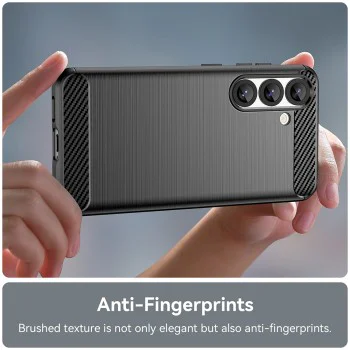 Калъф за Samsung Galaxy S25 - Carbon Silicone - Черен