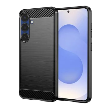 Калъф за Samsung Galaxy S25 - Carbon Silicone - Черен