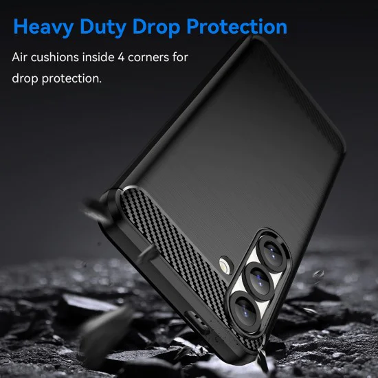 Калъф за Samsung Galaxy S25 - Carbon Silicone - Черен