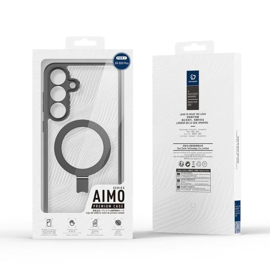 Калъф за Samsung Galaxy S25 - Dux Ducis Aimo Aimo MagSafe MagSafe Magnetic Stand - Черен
