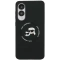 Калъф за Samsung Galaxy S25 Edge - Karl Lagerfeld - Силиконов Двойни Глави MagSafe (KLHMS25ESKCHTCK) - Черен
