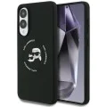 Калъф за Samsung Galaxy S25 Edge - Karl Lagerfeld - Силиконов Двойни Глави MagSafe (KLHMS25ESKCHTCK) - Черен