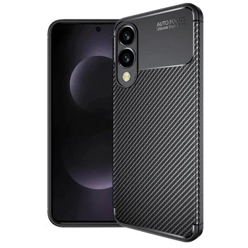 Калъф за Samsung Galaxy S25 Edge - Techsuit - CarbonFiber - Черен