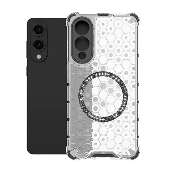 Калъф за Samsung Galaxy S25 Edge - Techsuit - HoneyComb Shield MagSafe - Бял