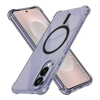 Калъф за Samsung Galaxy S25 Edge - Techsuit - Удароустойчив Clear Silicone MagSafe - Опушено Черен
