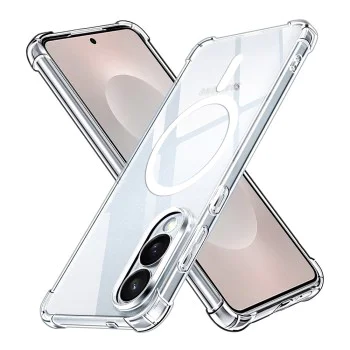 Калъф за Samsung Galaxy S25 Edge - Techsuit - Удароустойчив Clear Silicone MagSafe - Прозрачен