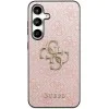 Калъф за Samsung Galaxy S25 FE - Guess - Кожен 4G Метално Лого (GUHCS25FE4GMGPI) - Розов