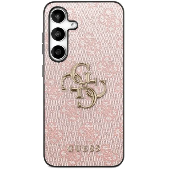 Калъф за Samsung Galaxy S25 FE - Guess - Кожен 4G Метално Лого (GUHCS25FE4GMGPI) - Розов