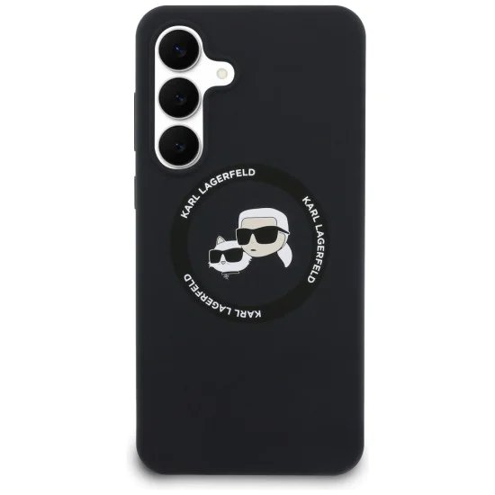 Калъф за Samsung Galaxy S25 FE – Karl Lagerfeld (KLHMS25FESKCHTCK) Silicone KC Heads MagSafe – Черен