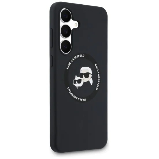 Калъф за Samsung Galaxy S25 FE – Karl Lagerfeld (KLHMS25FESKCHTCK) Silicone KC Heads MagSafe – Черен