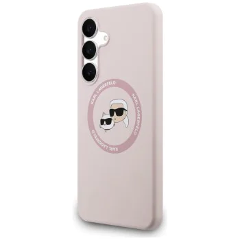 Калъф за Samsung Galaxy S25 FE – Karl Lagerfeld (KLHMS25FESKCHTCP) Silicone KC Heads MagSafe – Розов