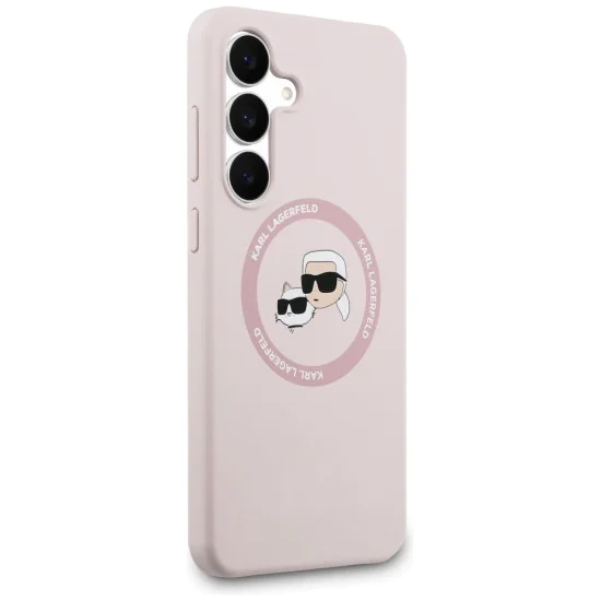 Калъф за Samsung Galaxy S25 FE – Karl Lagerfeld (KLHMS25FESKCHTCP) Silicone KC Heads MagSafe – Розов