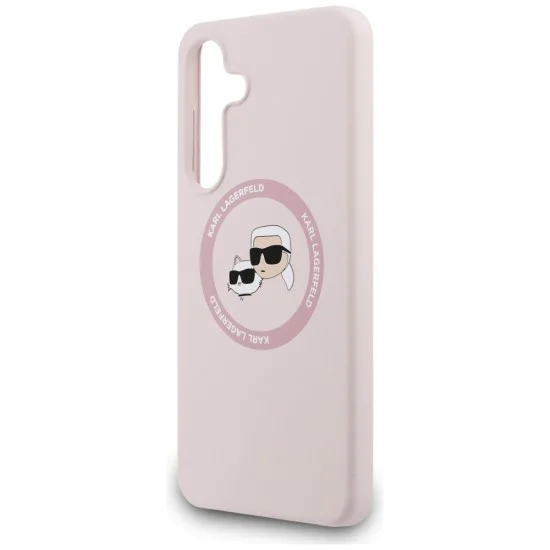 Калъф за Samsung Galaxy S25 FE – Karl Lagerfeld (KLHMS25FESKCHTCP) Silicone KC Heads MagSafe – Розов