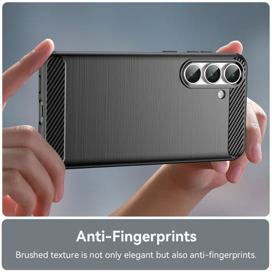 Калъф за Samsung Galaxy S25 FE - Techsuit - Carbon Silicone - Черен
