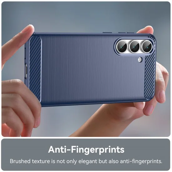 Калъф за Samsung Galaxy S25 FE - Techsuit - Carbon Silicone - Син