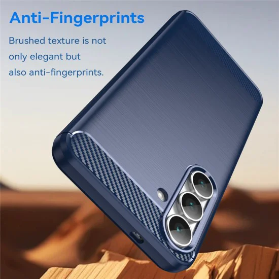 Калъф за Samsung Galaxy S25 FE - Techsuit - Carbon Silicone - Син