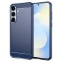 Калъф за Samsung Galaxy S25 FE - Techsuit - Carbon Silicone - Син