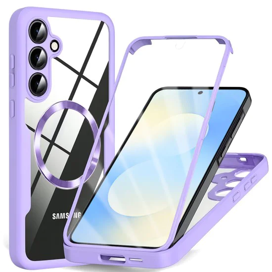 Калъф за Samsung Galaxy S25 FE - Techsuit - ColorVerse 360 ​​MagSafe Series + протектор за екран - лилав