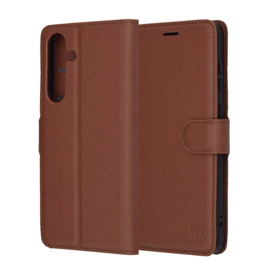 Калъф за Samsung Galaxy S25 FE - Techsuit - Leather Folio - Кафяв