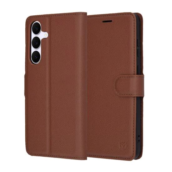 Калъф за Samsung Galaxy S25 FE - Techsuit - Leather Folio - Кафяв