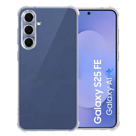 Калъф за Samsung Galaxy S25 FE - Удароустойчив Прозрачен Силиконов - Прозрачен
