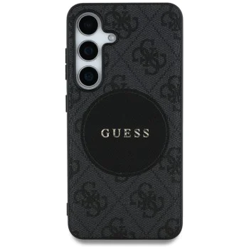 Калъф за Samsung Galaxy S25 - Guess - 4G Circle Classic Logo MagSafe (GUHMS25SP4PGRSGK) - Черен