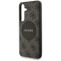 Калъф за Samsung Galaxy S25 - Guess - 4G Circle Classic Logo MagSafe (GUHMS25SP4PGRSGW) - Кафяв