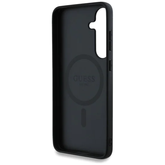 Калъф за Samsung Galaxy S25 - Guess - 4G Circle Classic Logo MagSafe (GUHMS25SP4PGRSGW) - Кафяв