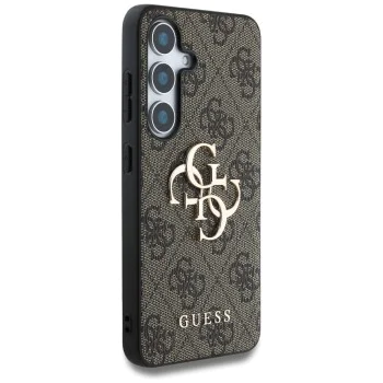 Калъф за Samsung Galaxy S25 - Guess - Hardcase 4G Big Metal Logo (GUHCS25S4GMGBR) - Кафяв