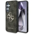 Калъф за Samsung Galaxy S25 - Guess - Hardcase 4G Big Metal Logo (GUHCS25S4GMGBR) - Кафяв