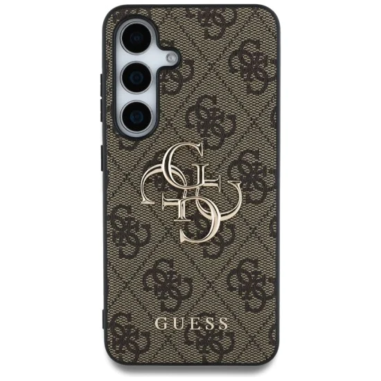 Калъф за Samsung Galaxy S25 - Guess - Hardcase 4G Big Metal Logo (GUHCS25S4GMGBR) - Кафяв