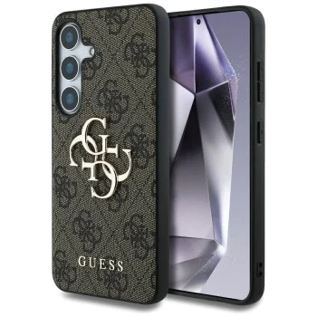 Калъф за Samsung Galaxy S25 - Guess - Hardcase 4G Big Metal Logo (GUHCS25S4GMGBR) - Кафяв