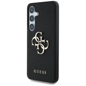 Калъф за Samsung Galaxy S25 - Guess - Hardcase 4G Grained Big and Classic Logo (GUHCS25SPGT4MBK) - Черен